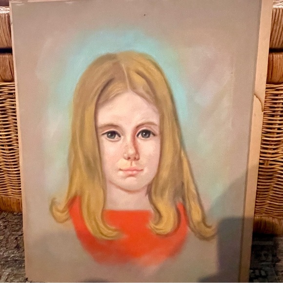 Original Art Work Painting Vintage Pastel Portrait Of a Young Girl - Picture 14 of 16